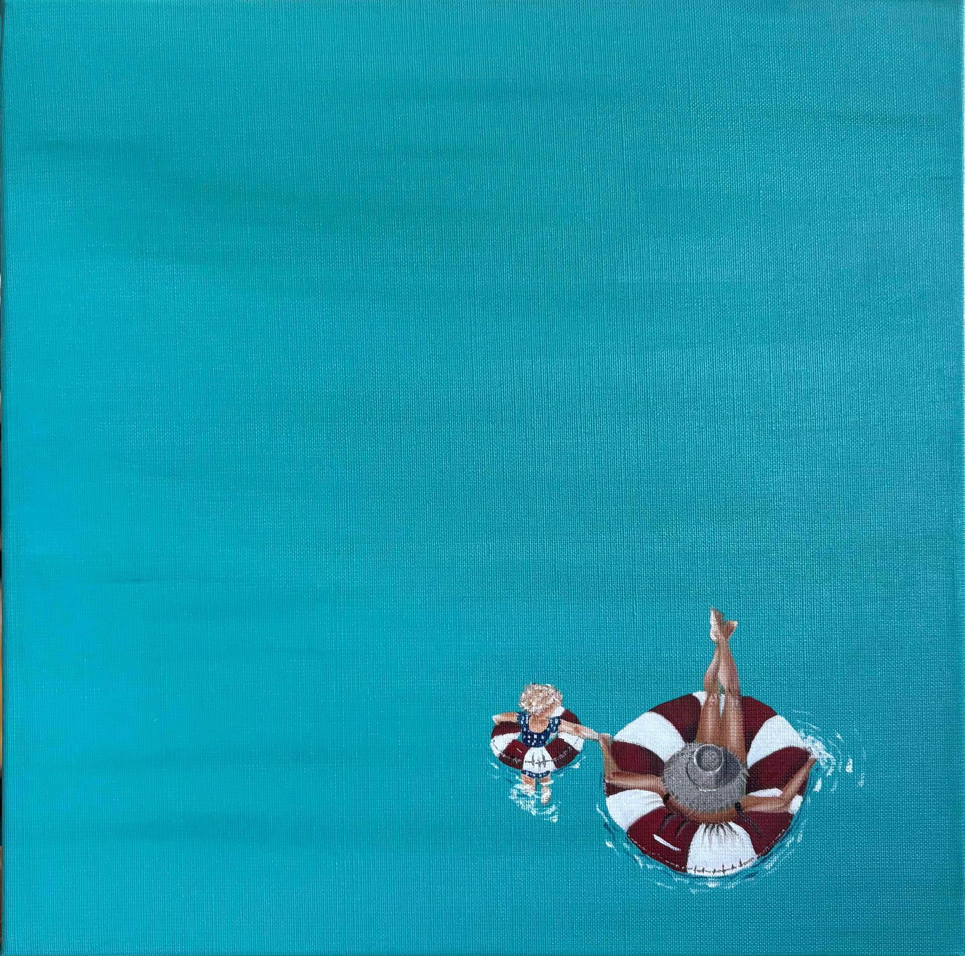 Two Rings, Oil on canvas, 40 × 40 cm