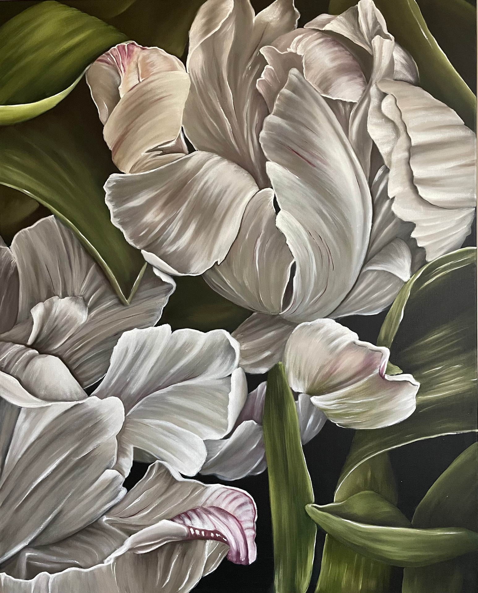 White Waltz, Oil on Canvas, 100 × 80 cm