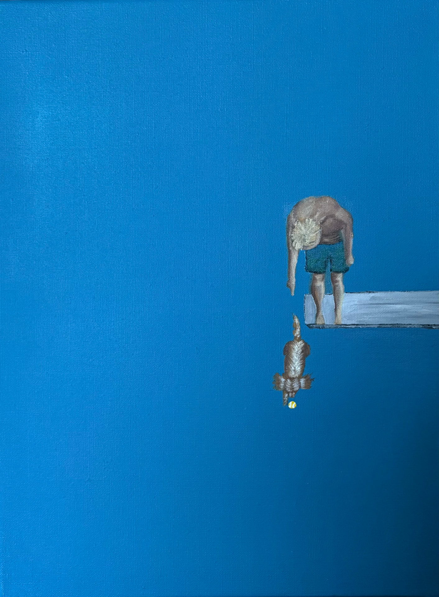Waiting Below, Oil on canvas, 30 × 40 cm