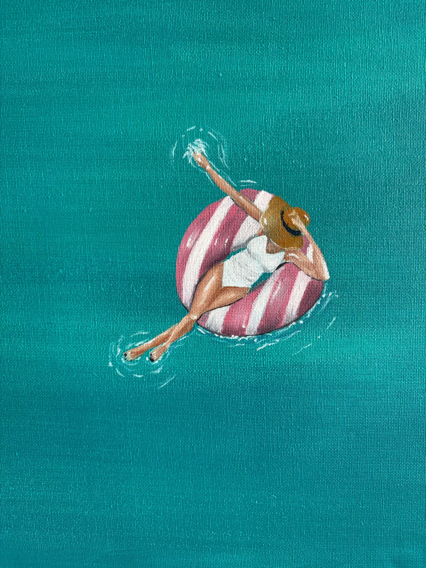 Pink Ring, Oil on canvas, 40 × 40 cm