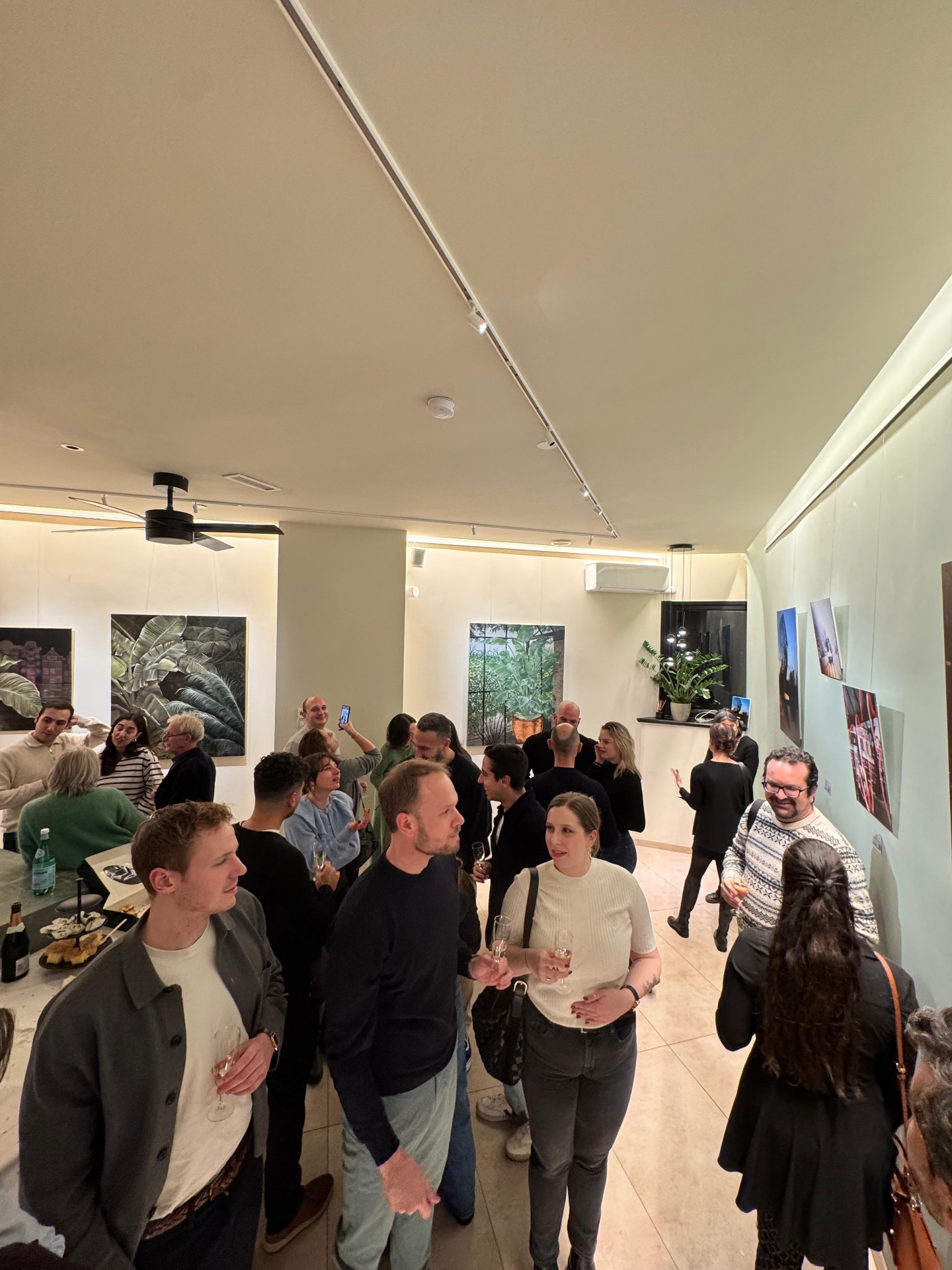 Wide view of the exhibition space at Clapham Specialty Coffee