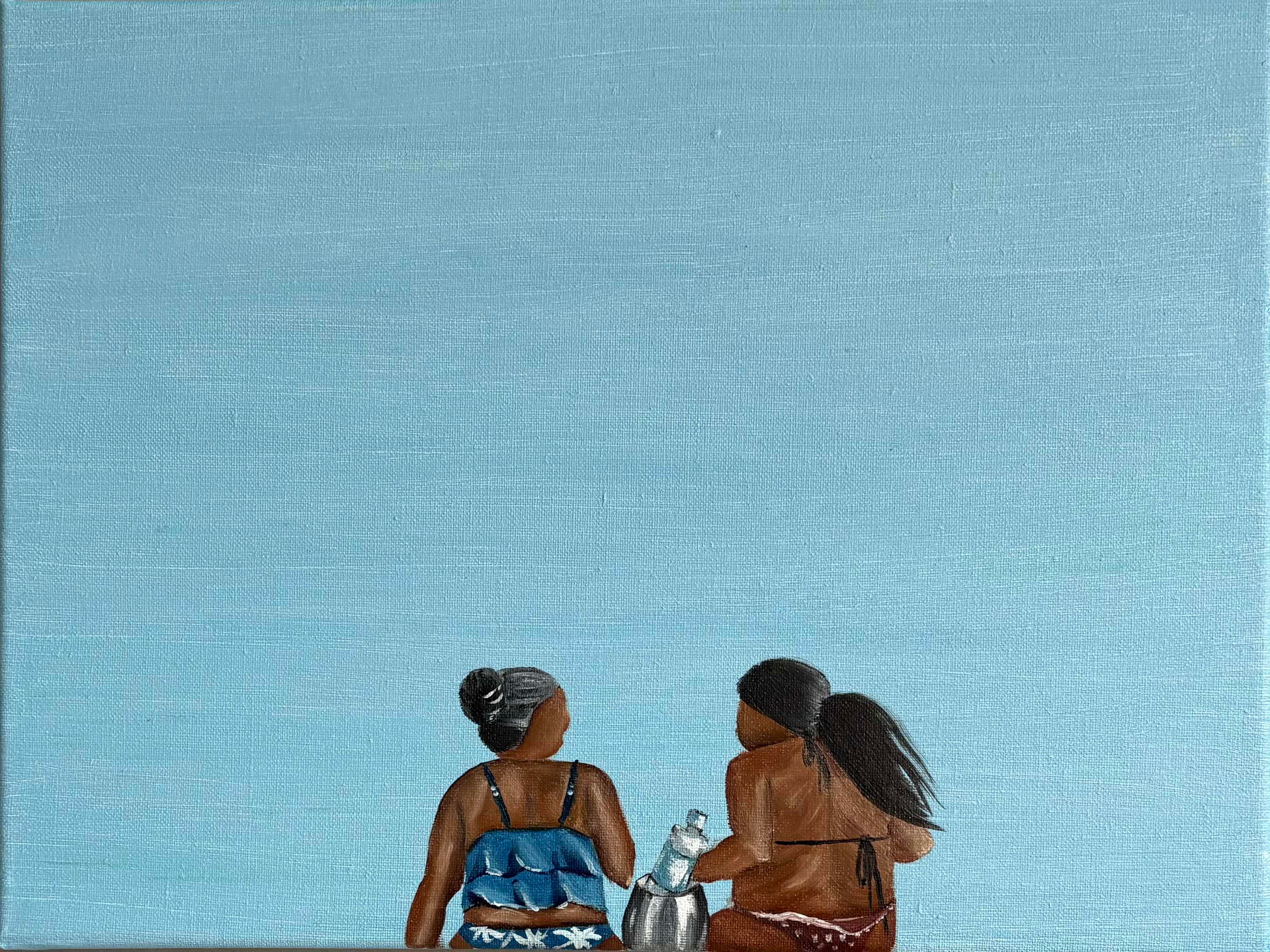 Three Friends, Oil on canvas, 30 × 40 cm